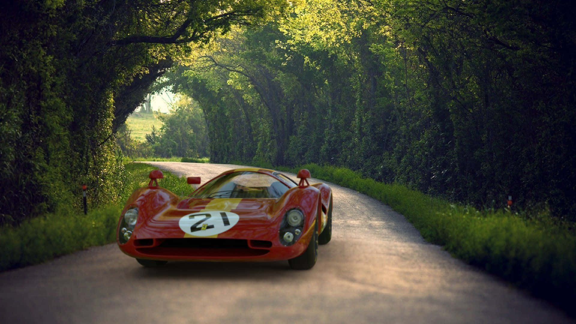 Ferrari 330 Gölgeli Bir Yolda Duvar Kağıdı