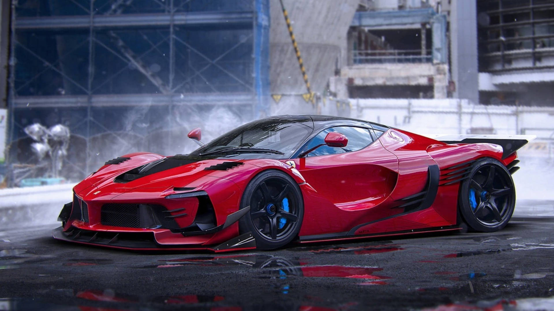 Su Sıçratan Kırmızı Ferrari iPad
