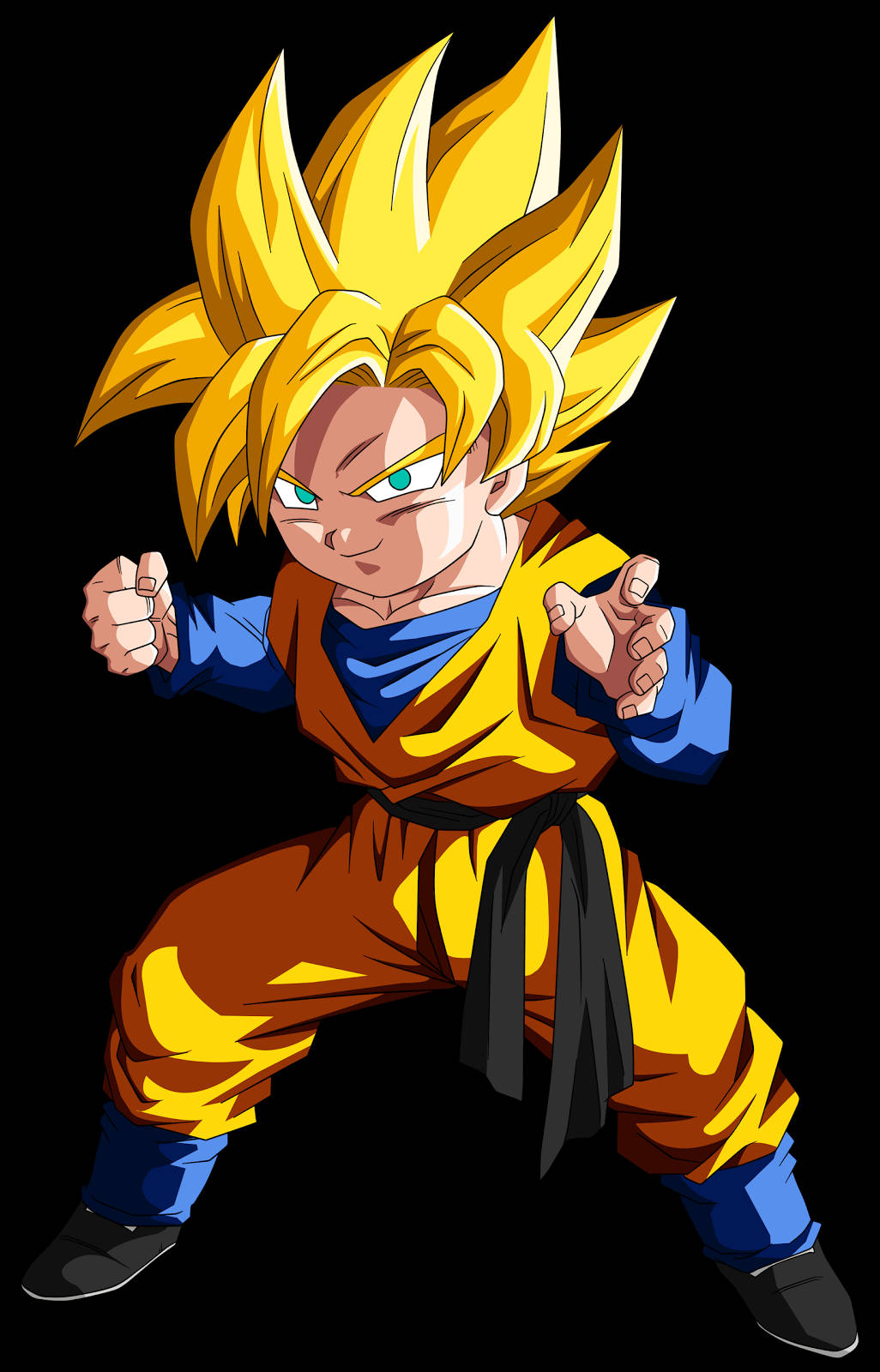 Fiery Power Unleashed - Goten in Super Saiyan Transformation Duvar Kağıdı