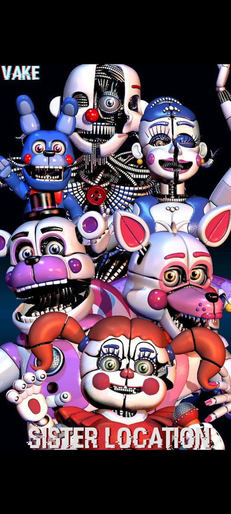Five Nights at Freddy's: Sister Location Genişçe Gülümseyen Duvar Kağıdı