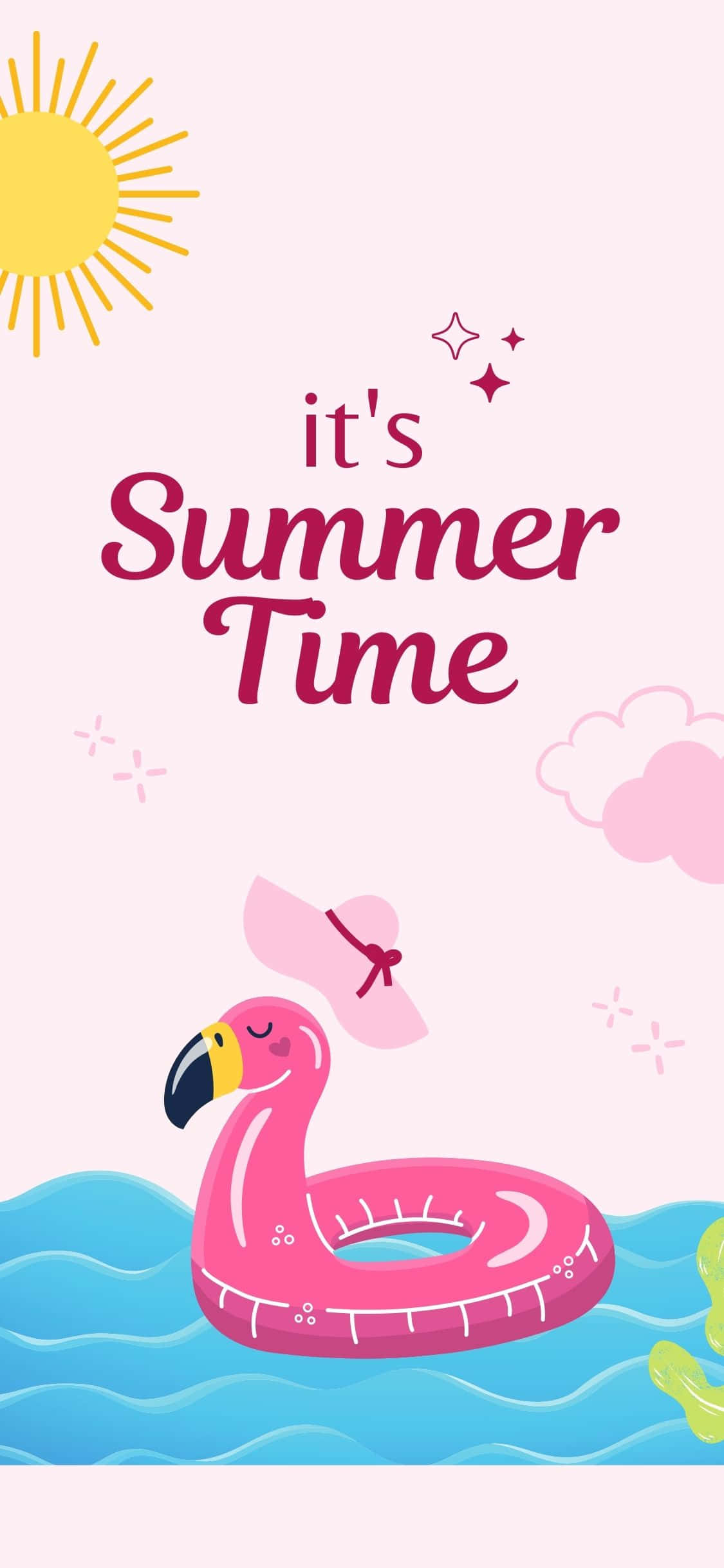 Flamingo Can Simidi iPhone X Yaz Arkaplanı Duvar Kağıdı