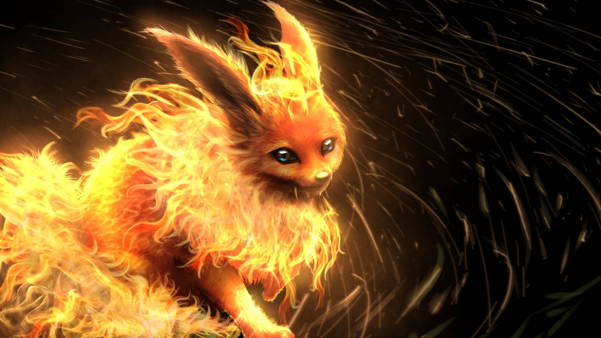 Flareon ile güneşin tadını çıkarmak. Duvar Kağıdı