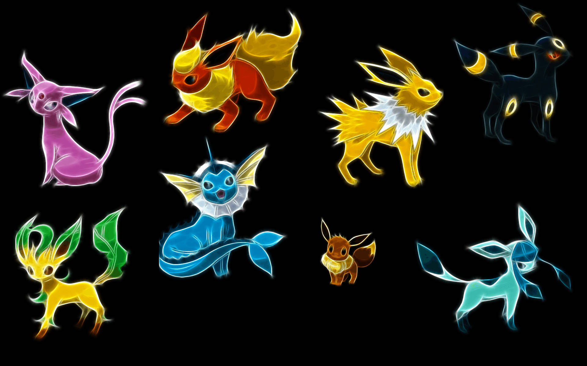 Flareon Siyah Arka Planlı Pokemon Duvar Kağıdı