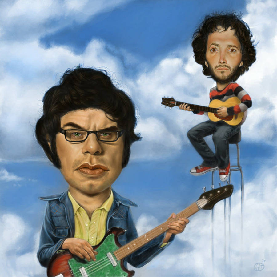 Flight Of The Conchords Gerçekçi Karikatürler Duvar Kağıdı