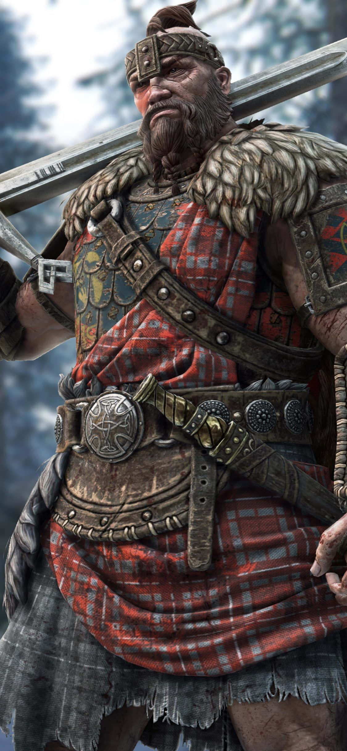 For Honor'da yoğun çevrimiçi dövüş oyununda bir Highlander gibi savaş. Duvar Kağıdı