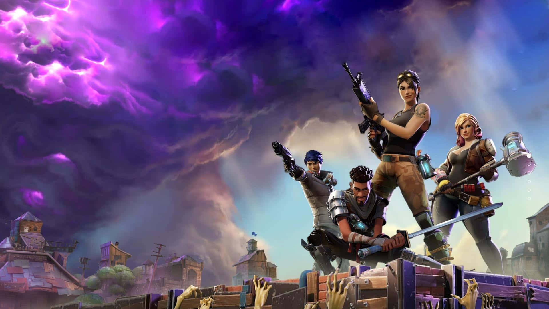 Fortnite'in milyonlarca oyuncusuna katıl ve Victory Royale için savaş. Duvar Kağıdı