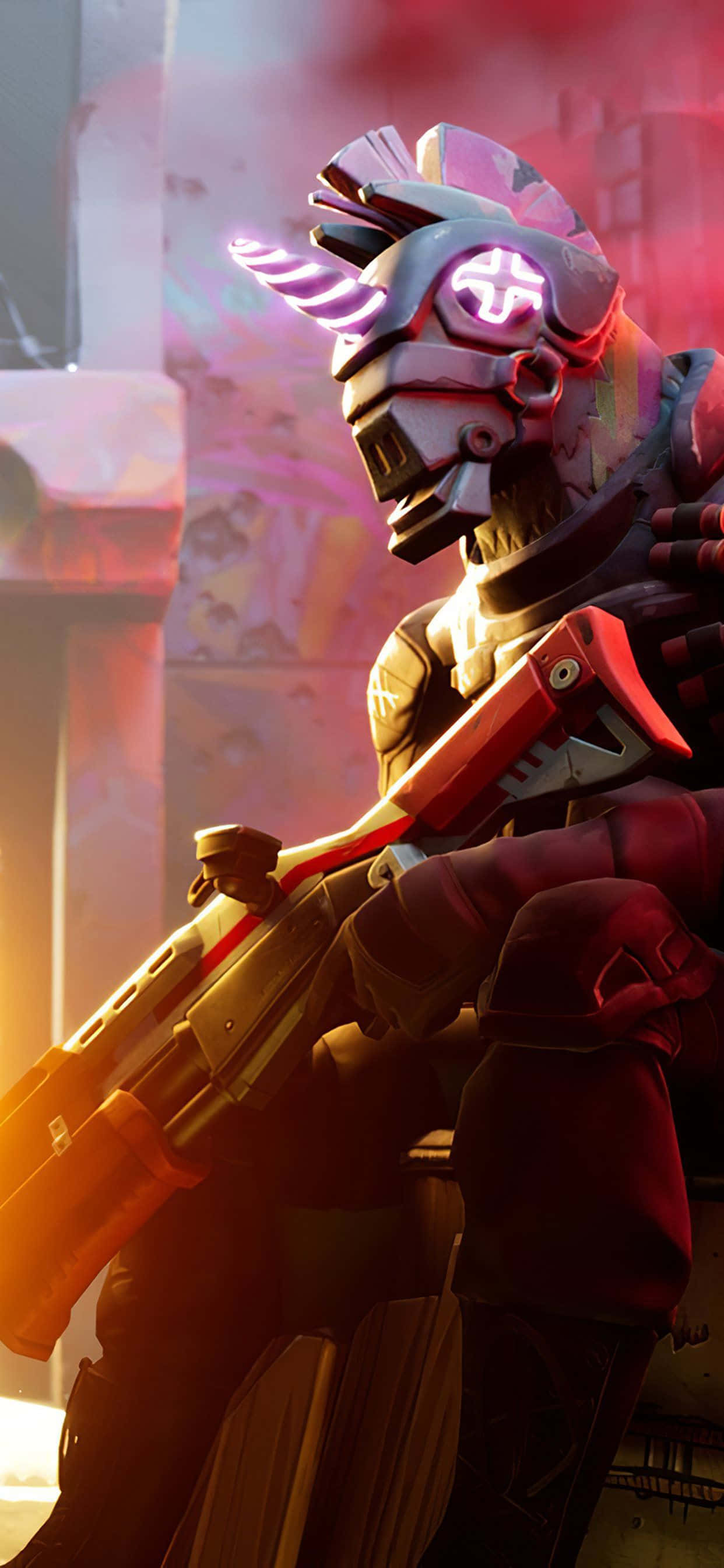 Tek Boynuzlu At Kasklı Fortnite Karakteri Duvar Kağıdı