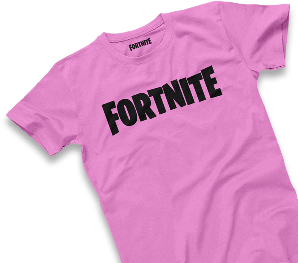 Fortnite Logolu Pembe Tişört Duvar Kağıdı