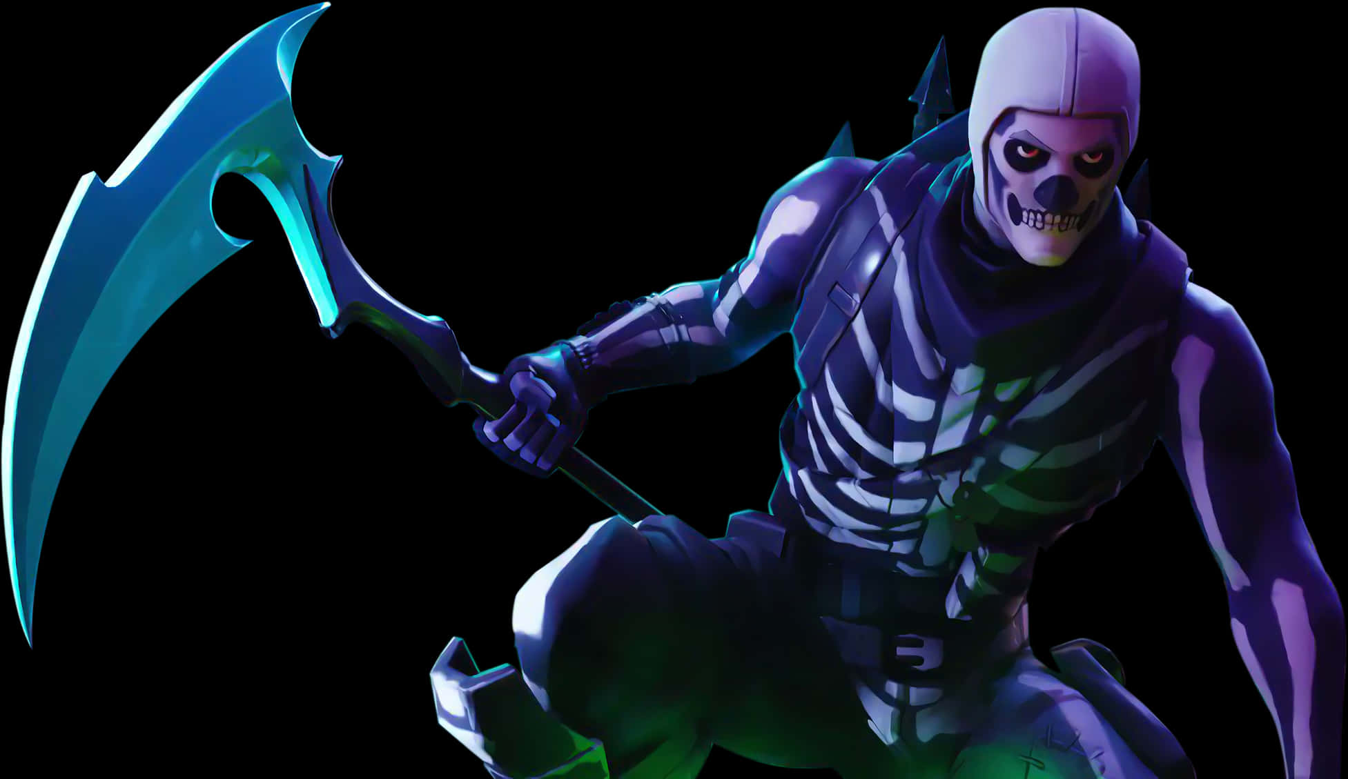 Fortnite Skull Trooper Kostümü ve Tırpan Duvar Kağıdı
