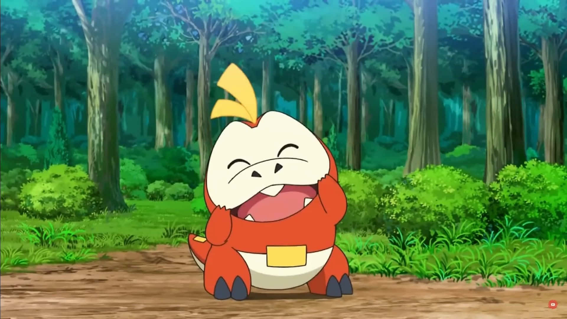 Fuecoco Pokemon Doğa Arka Planlı Duvar Kağıdı