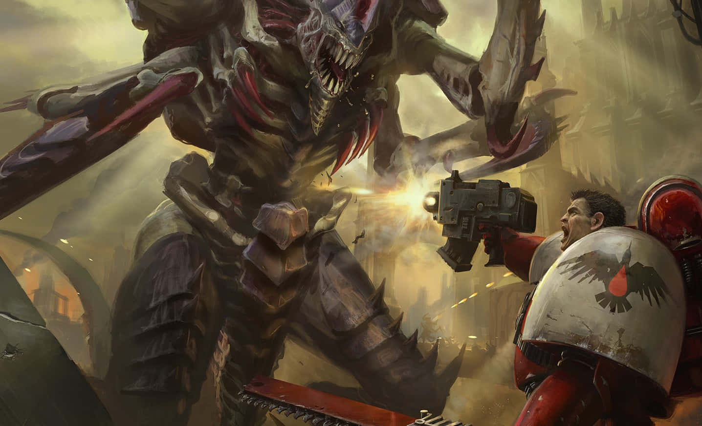 Gabriel Angelos'un Tyranid ile Savaşı Dawn Of War III Arka Planı Duvar Kağıdı