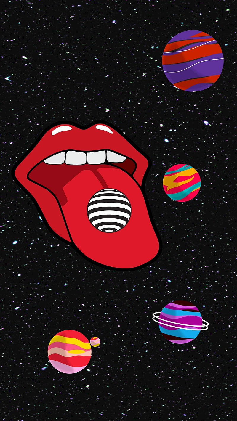 Galaksi Dudak Trippy Estetik Duvar Kağıdı
