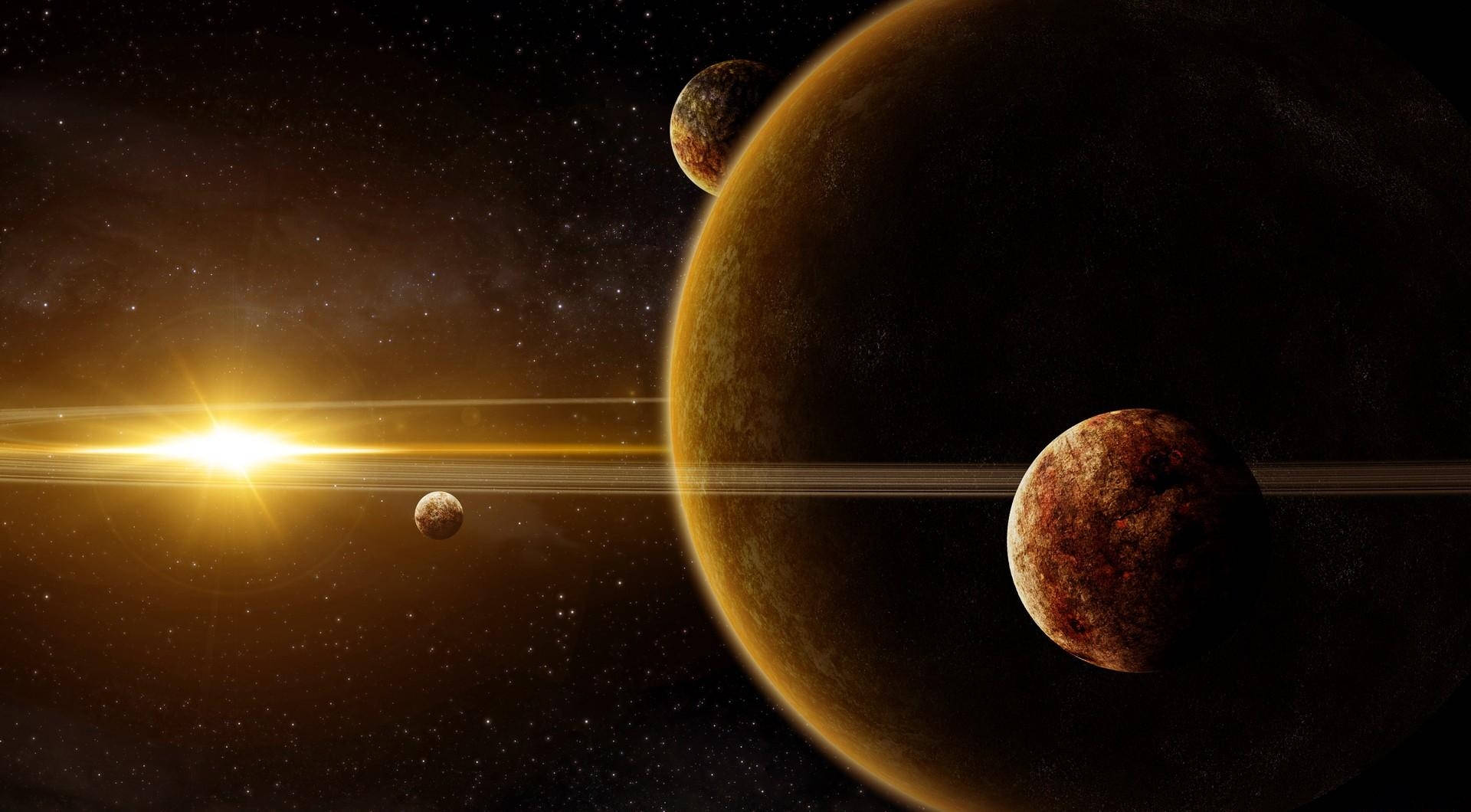 Galaksi Evrenindeki Gezegen duvar kağıdı