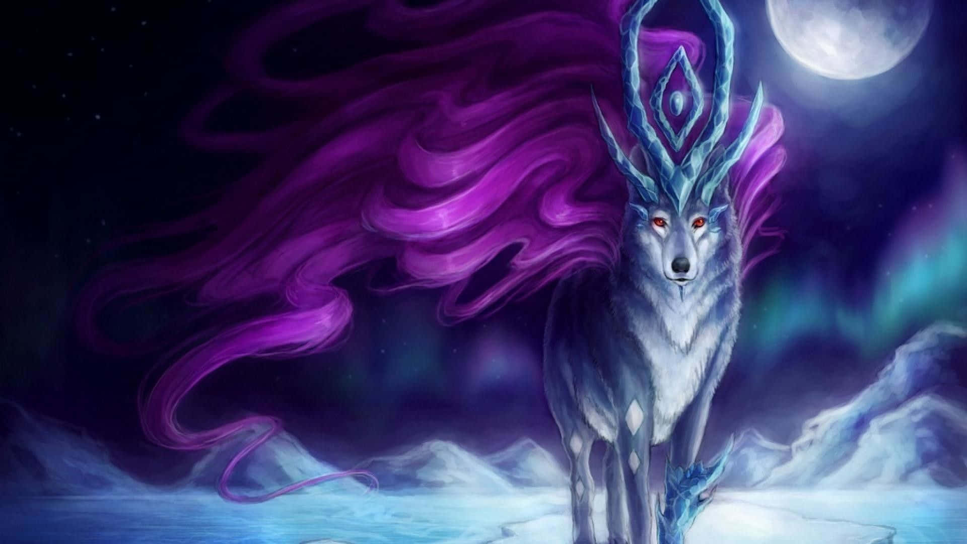 Galaksi Kurdu'nun uhrevi bir yorumu, parlak yıldızlar ve Samanyolu arka planıyla Duvar Kağıdı