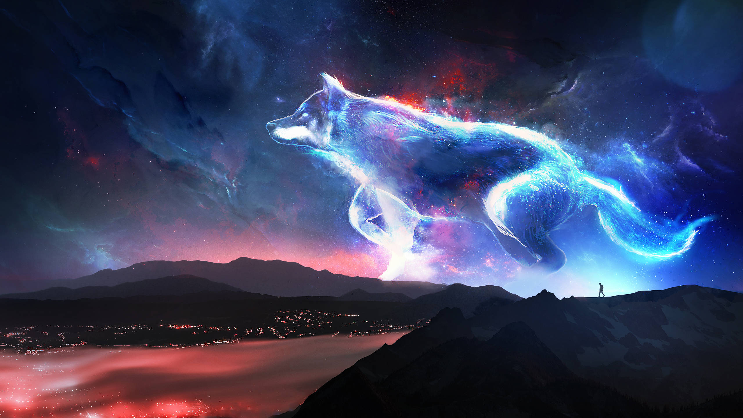 Galaksi Kurt Nebula Gökyüzünde Duvar Kağıdı