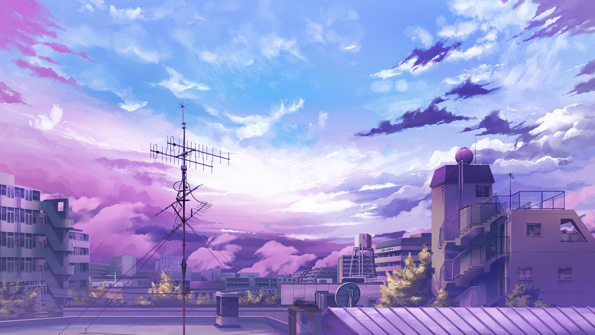 Galaksi Tableti Anime Manzarası — Anime manzara GIF Duvar Kağıdı