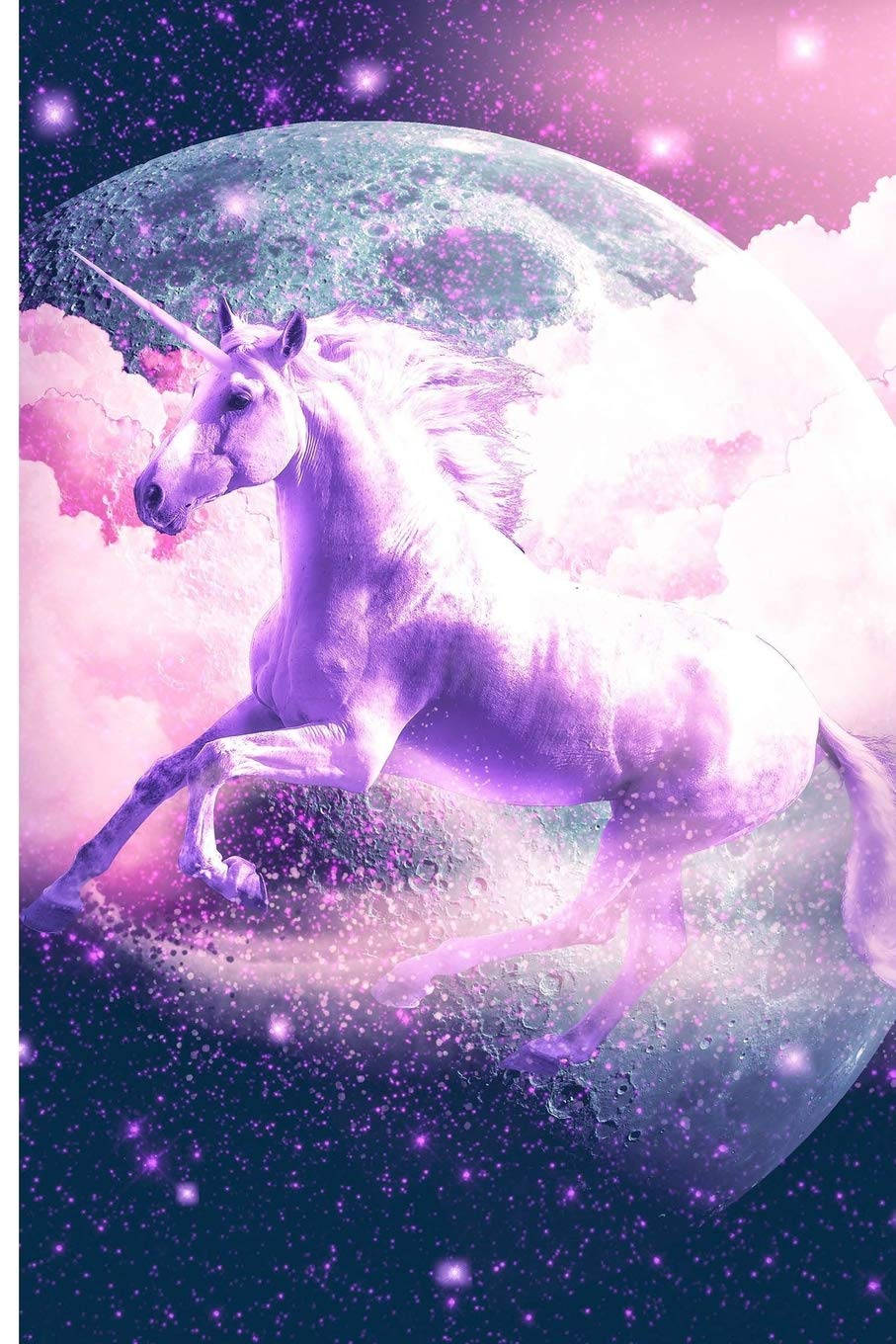 Galaktik Unicorn Pembe Gökyüzünde Duvar Kağıdı