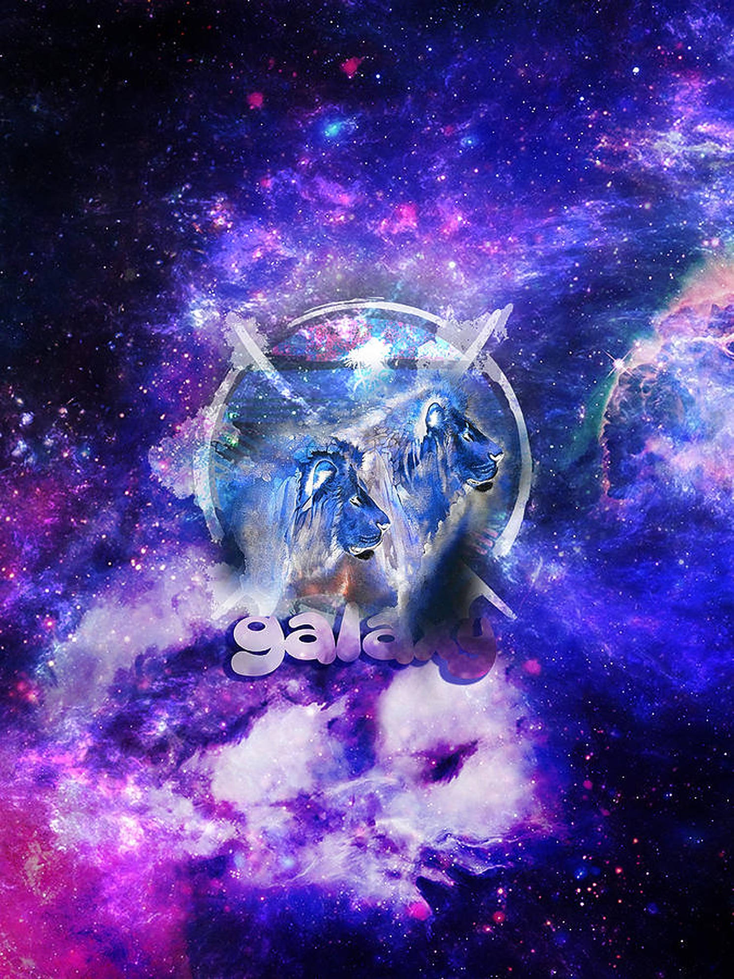 Galaxy Aslan Grafiği Duvar Kağıdı