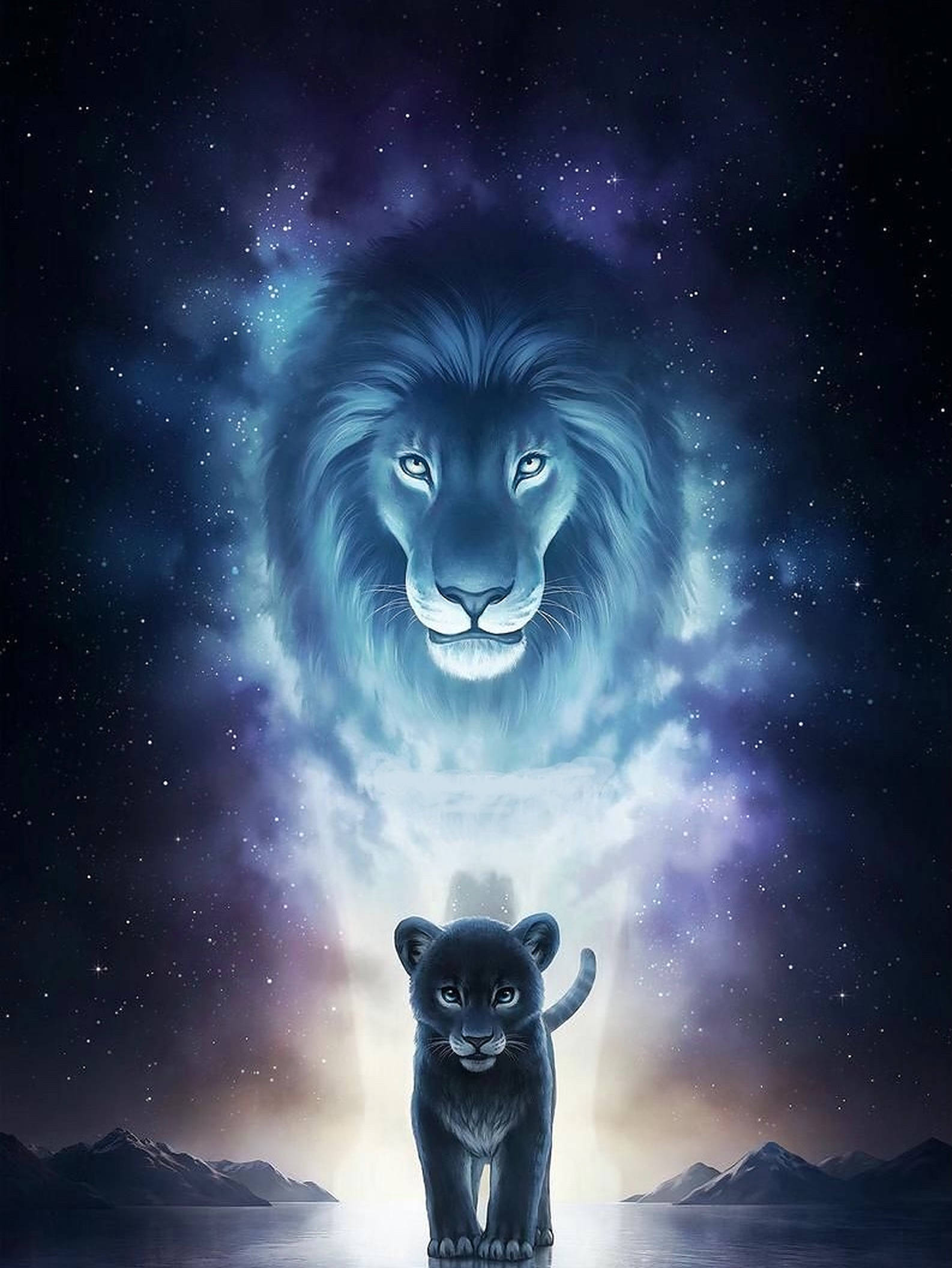 Galaxy Aslan Kral Sanatı Duvar Kağıdı