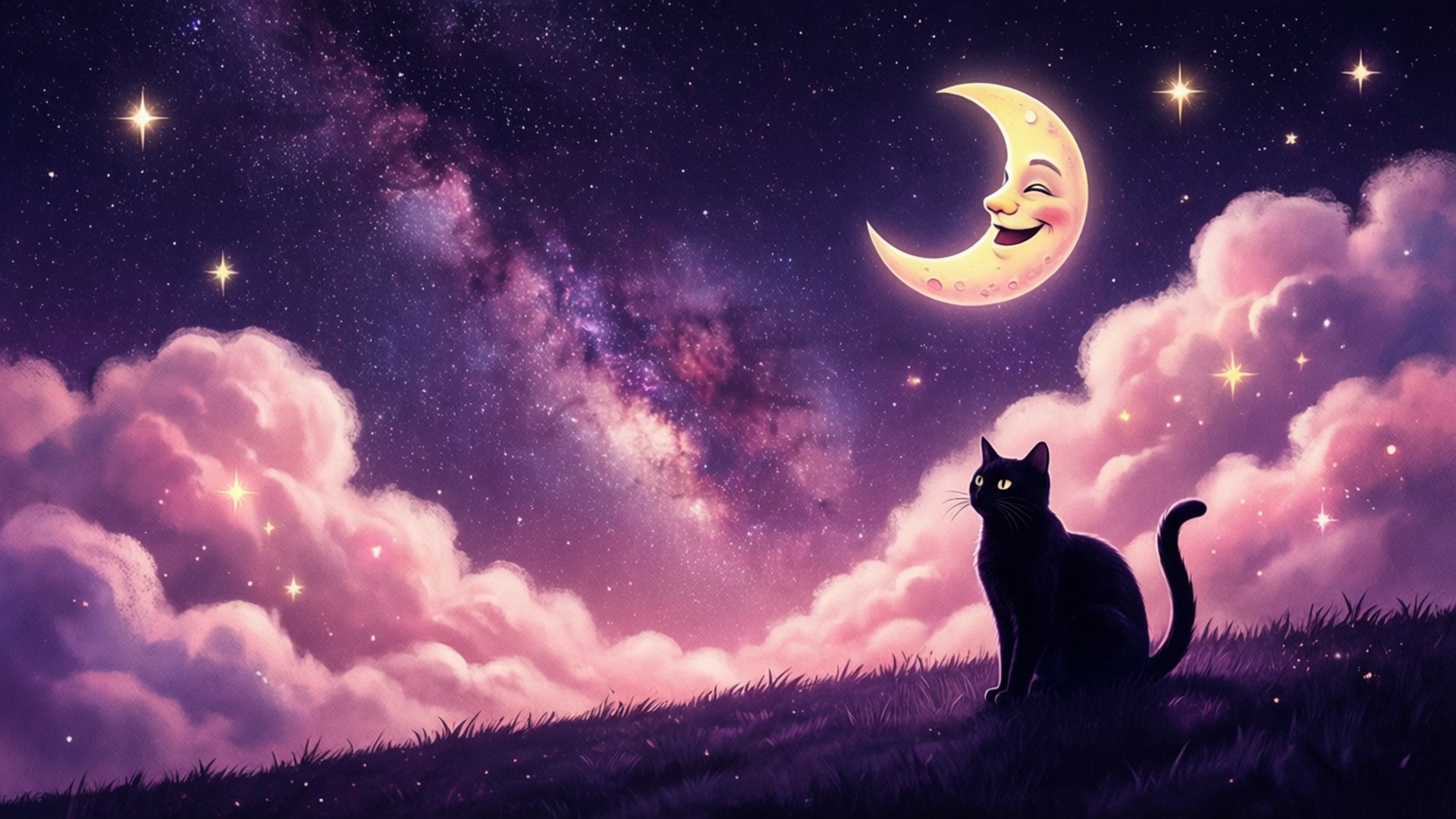 Galaxy Kedi Rüyaları Duvar Kağıdı