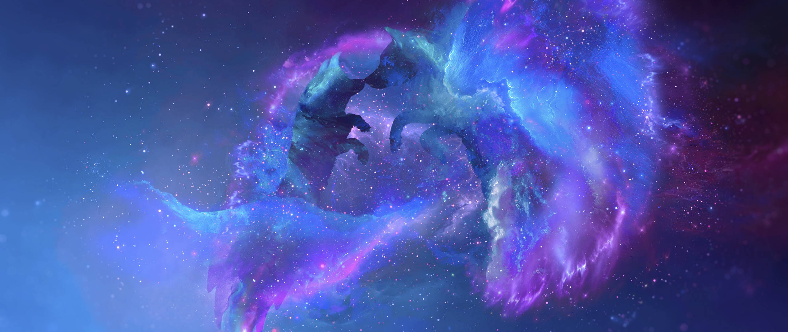 Galaxy Kurt Yıldızlı Silüetler Duvar Kağıdı