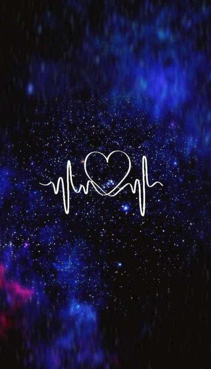 Galaxy Mavi Estetiği ve Kalp Duvar Kağıdı