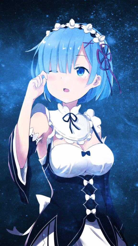 Galaxy Telefon Arka Planı Re:Zero'dan Rem ile Duvar Kağıdı