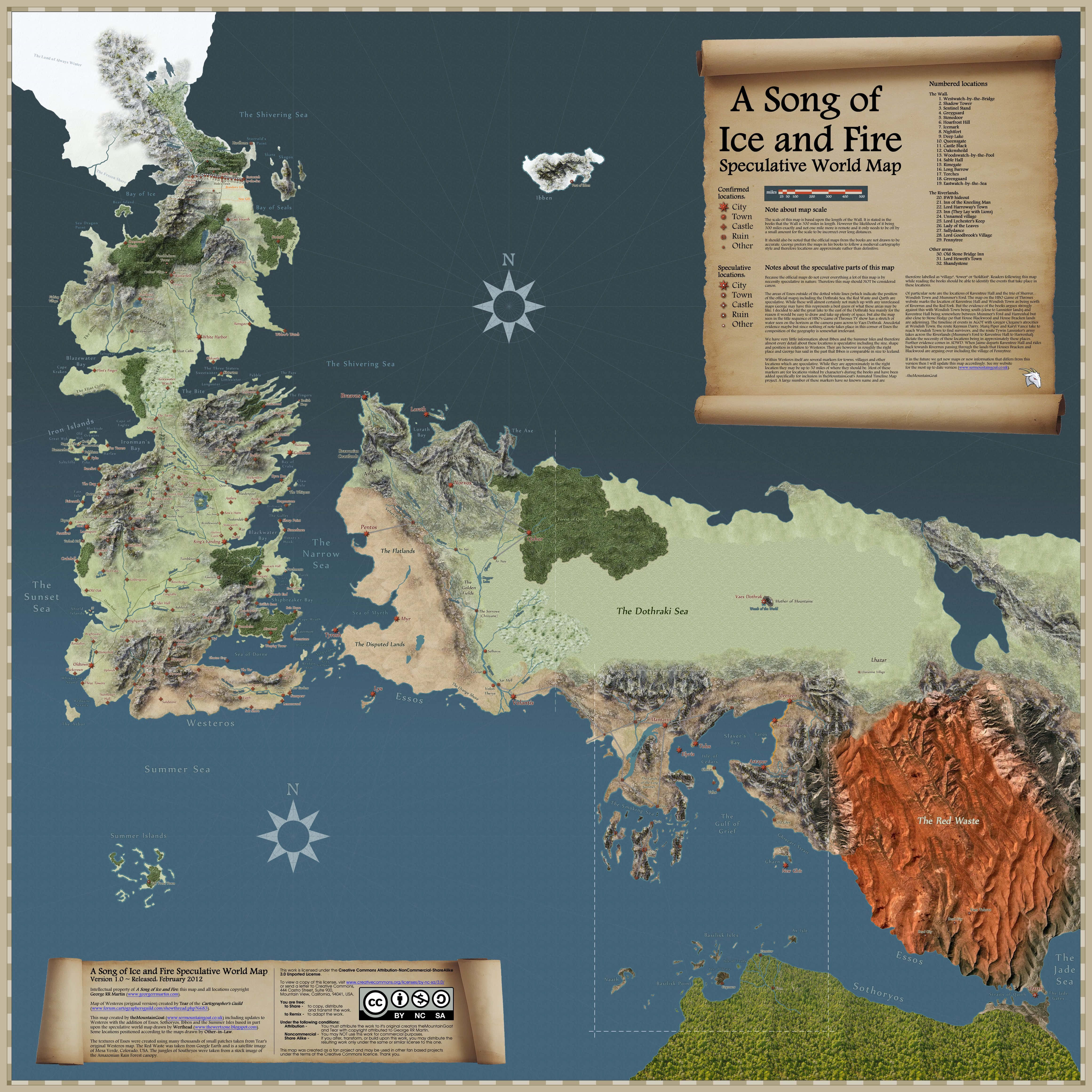 Game Of Thrones Harita Efsanesi Duvar Kağıdı