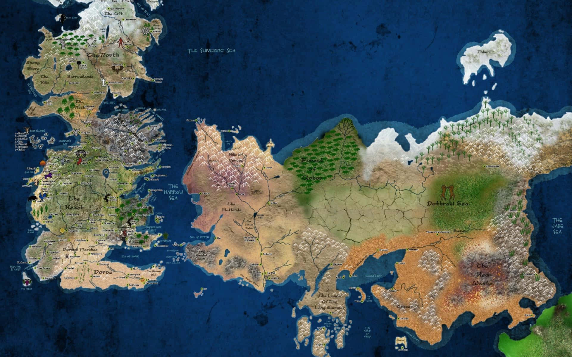 Game of Thrones Haritası Mavi Estetik Bilinen Dünya Duvar Kağıdı