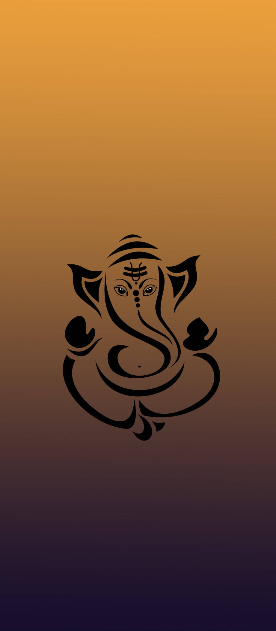 Ganesh Sarı Siyah Ombre iPhone Duvar Kağıdı