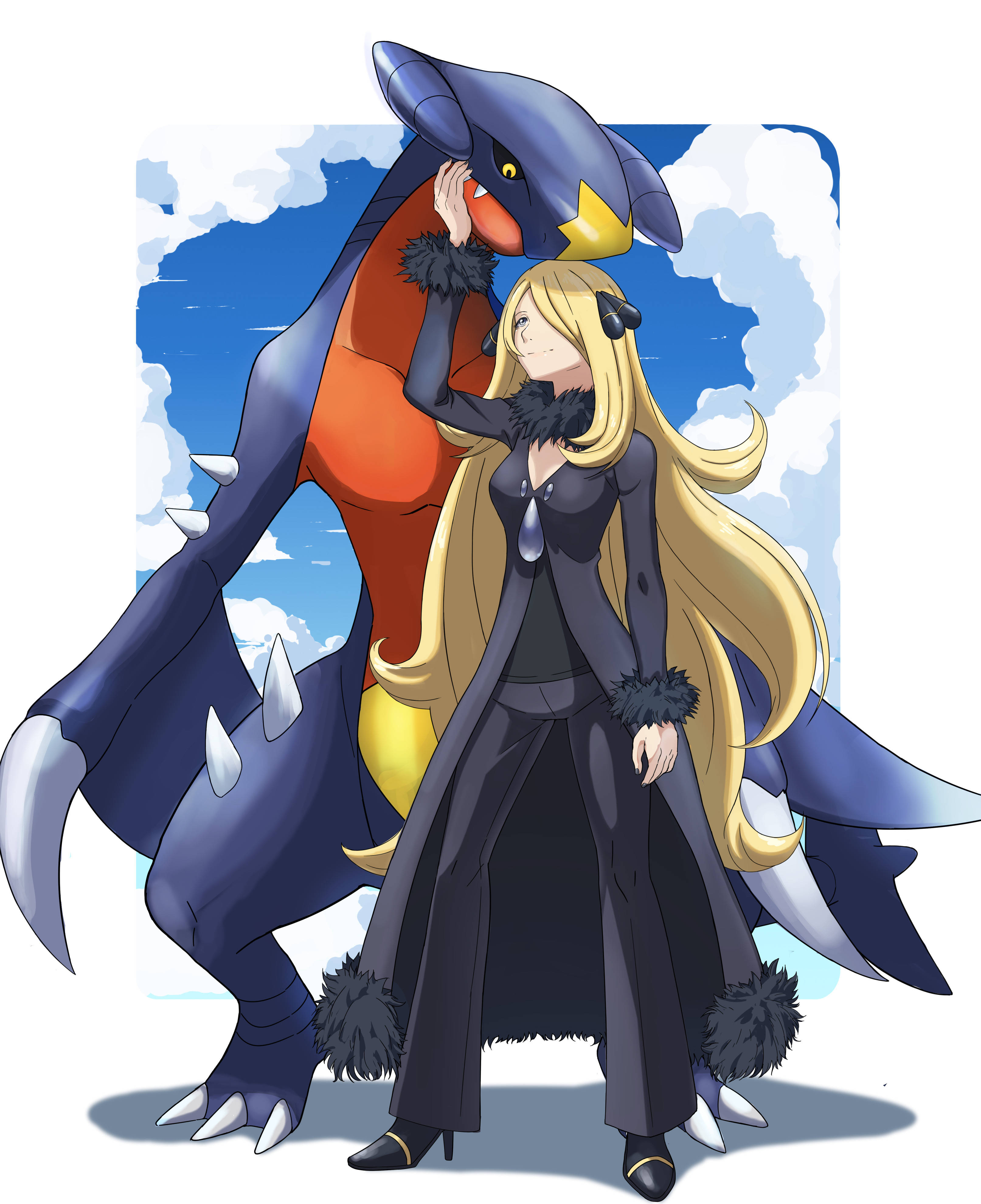 Garchomp ve Cynthia Hayran Sanatı Duvar Kağıdı