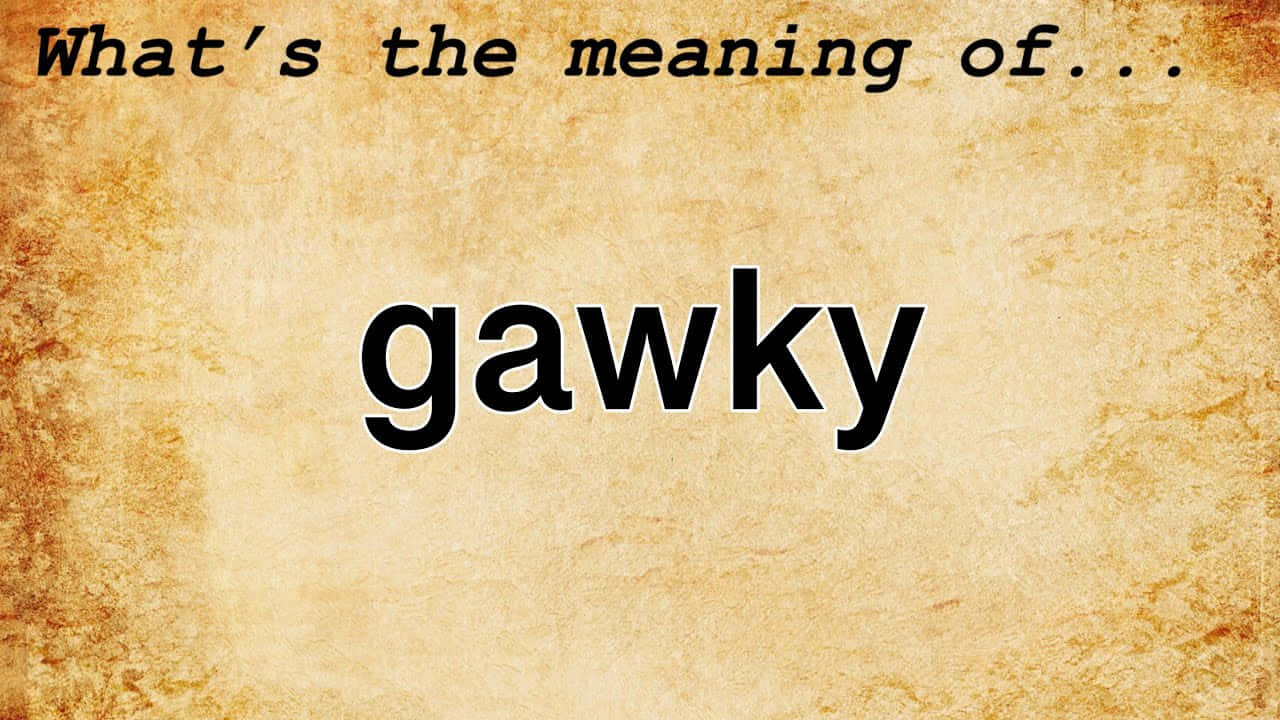 Gawky Kelimesinin Anlamı Hakkında Soru Duvar Kağıdı