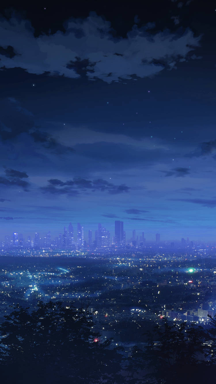 Gece Anime Estetiği Şehir Duvar Kağıdı