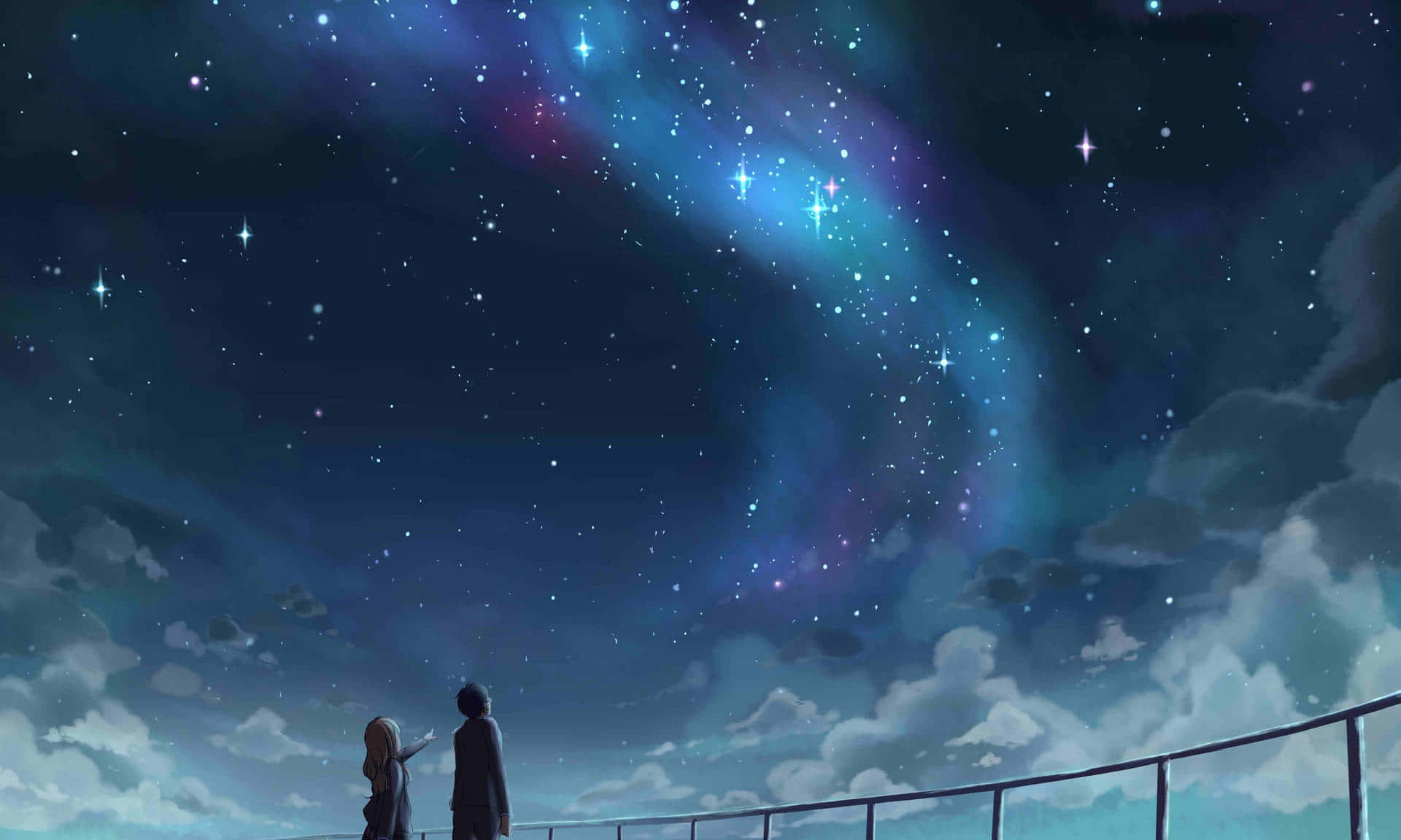 Gece Anime Sahnesi: Senin Nisan Yalanın Duvar Kağıdı