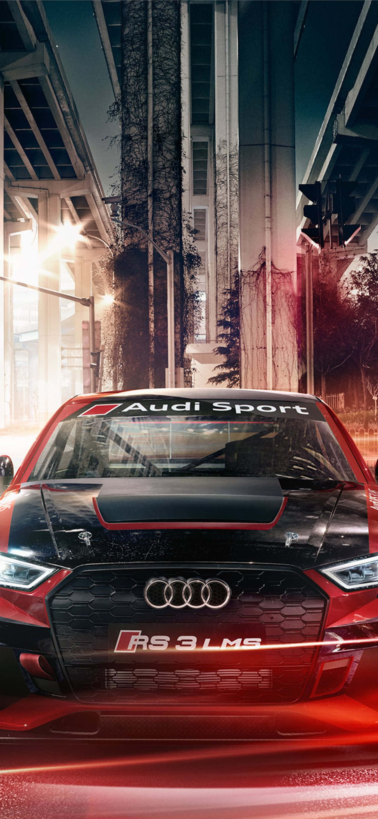 Gece Şehir Manzarası Karşısında Audi Sportback Duvar Kağıdı