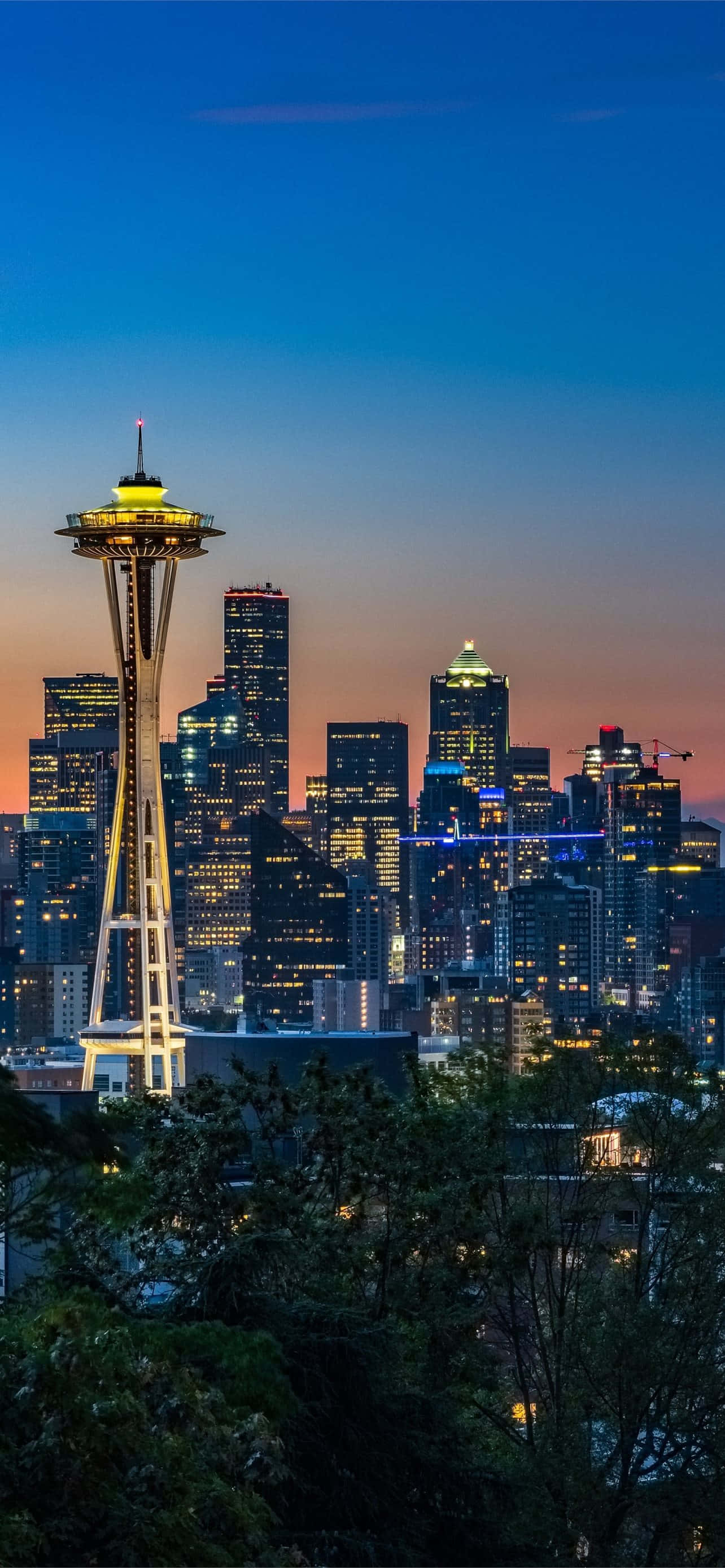 Gece Uzay İğnesi En İyi Seattle Arka Planı Duvar Kağıdı