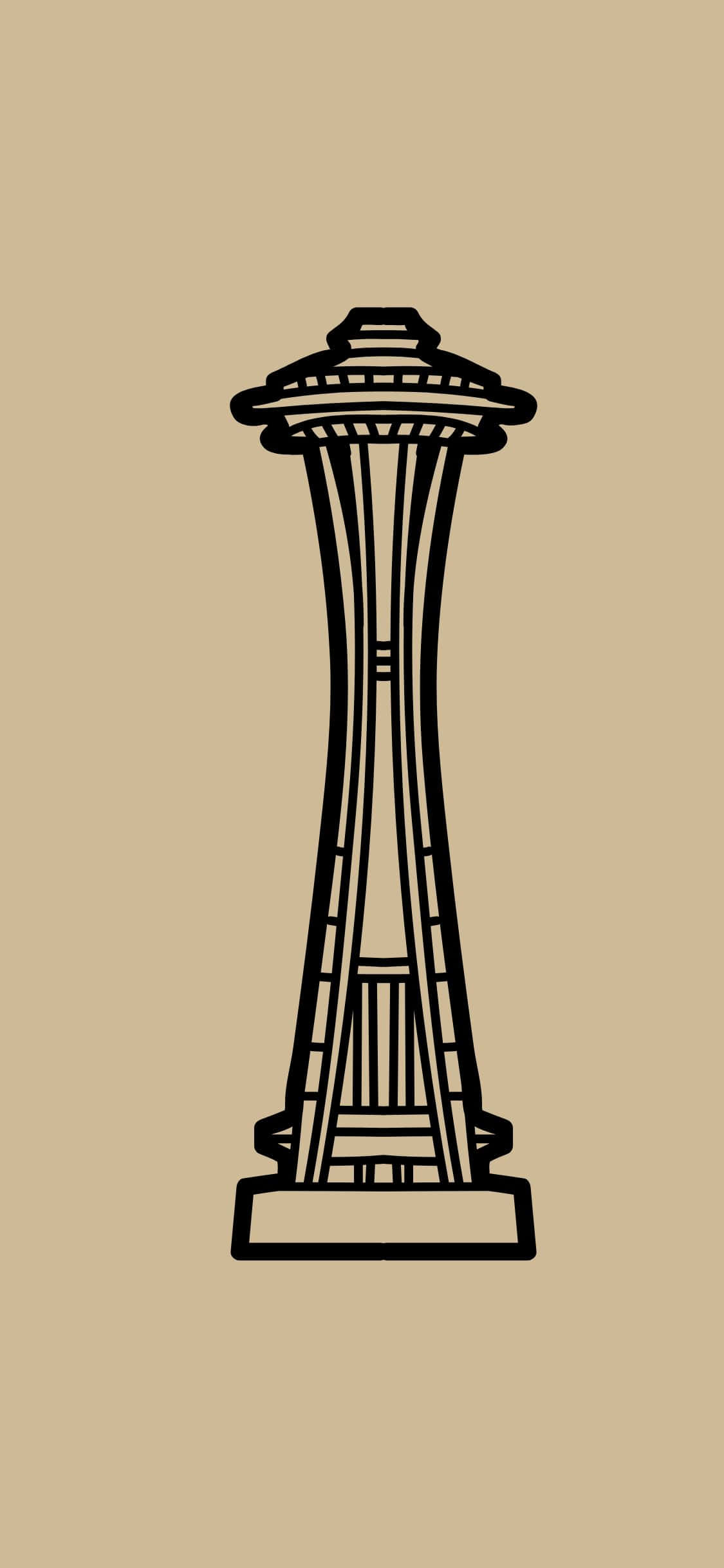 Geceleyin Yukarıdan Görülen Işıldayan Seattle Şehir Manzarası Duvar Kağıdı