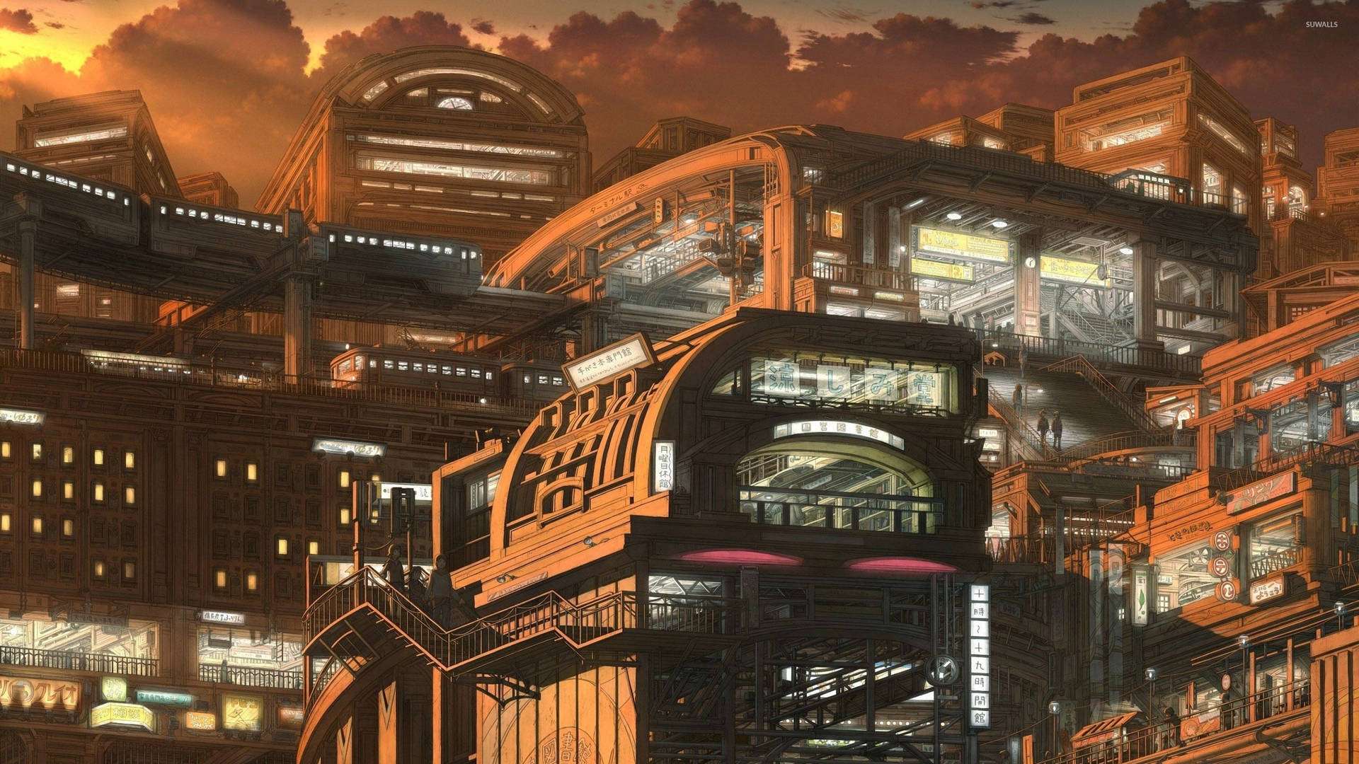 Geleceğin Şehri – Anime Şehrine Hoş Geldiniz Duvar Kağıdı
