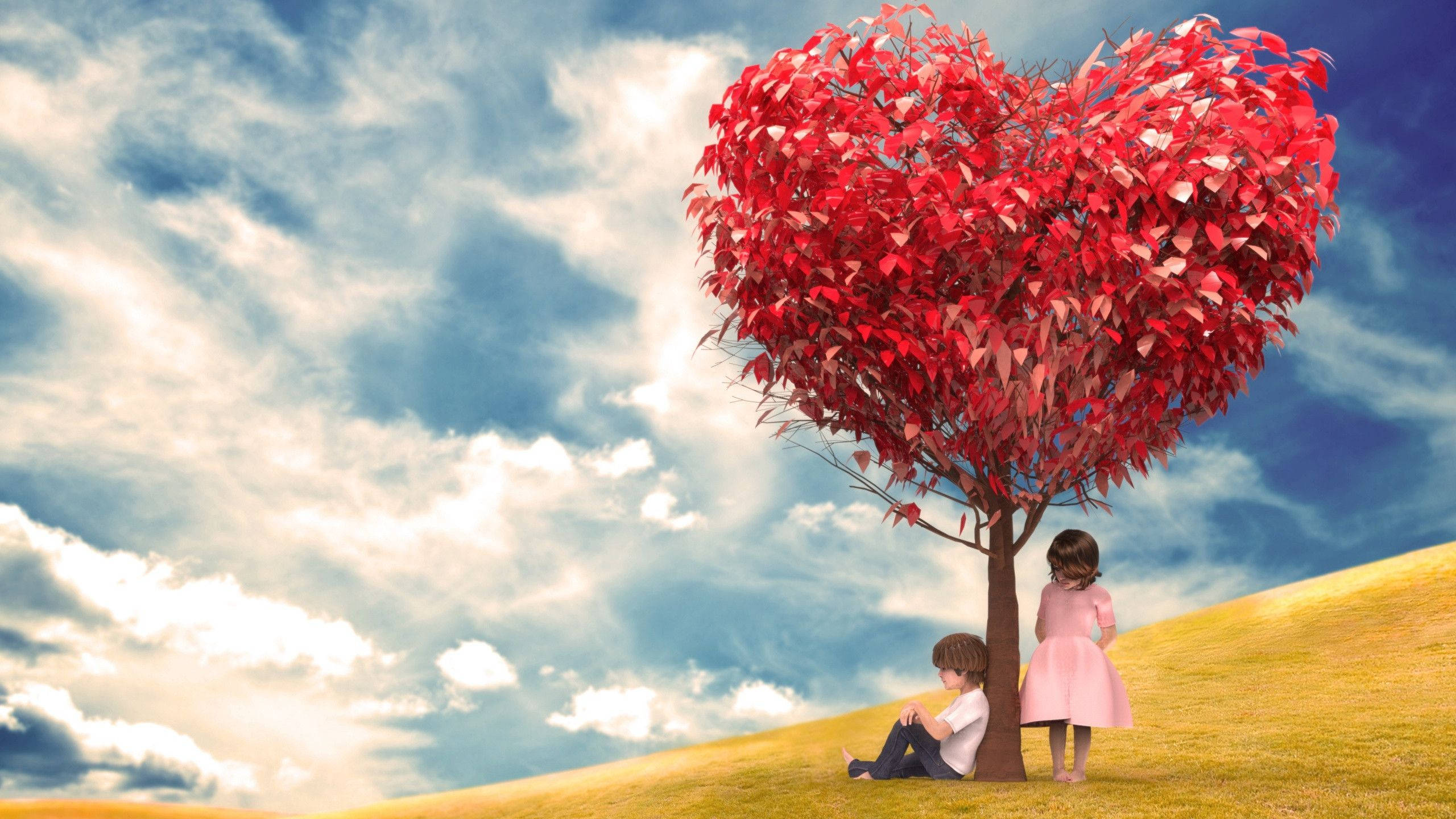 Genç Çift Romantik Aşk Sanatı Duvar Kağıdı