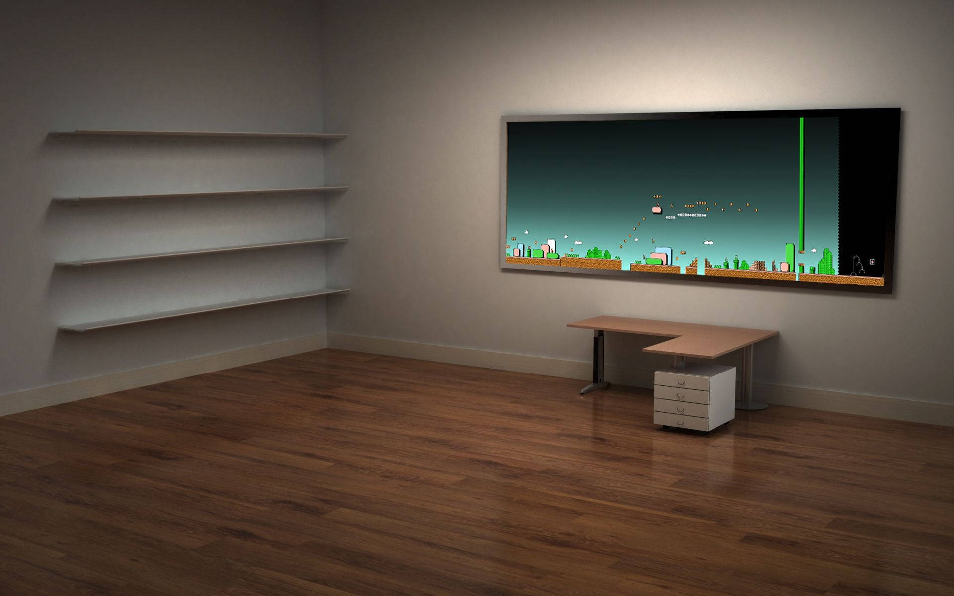 Geniş Zoom Ofis Arkaplanı Masalı Duvar Kağıdı