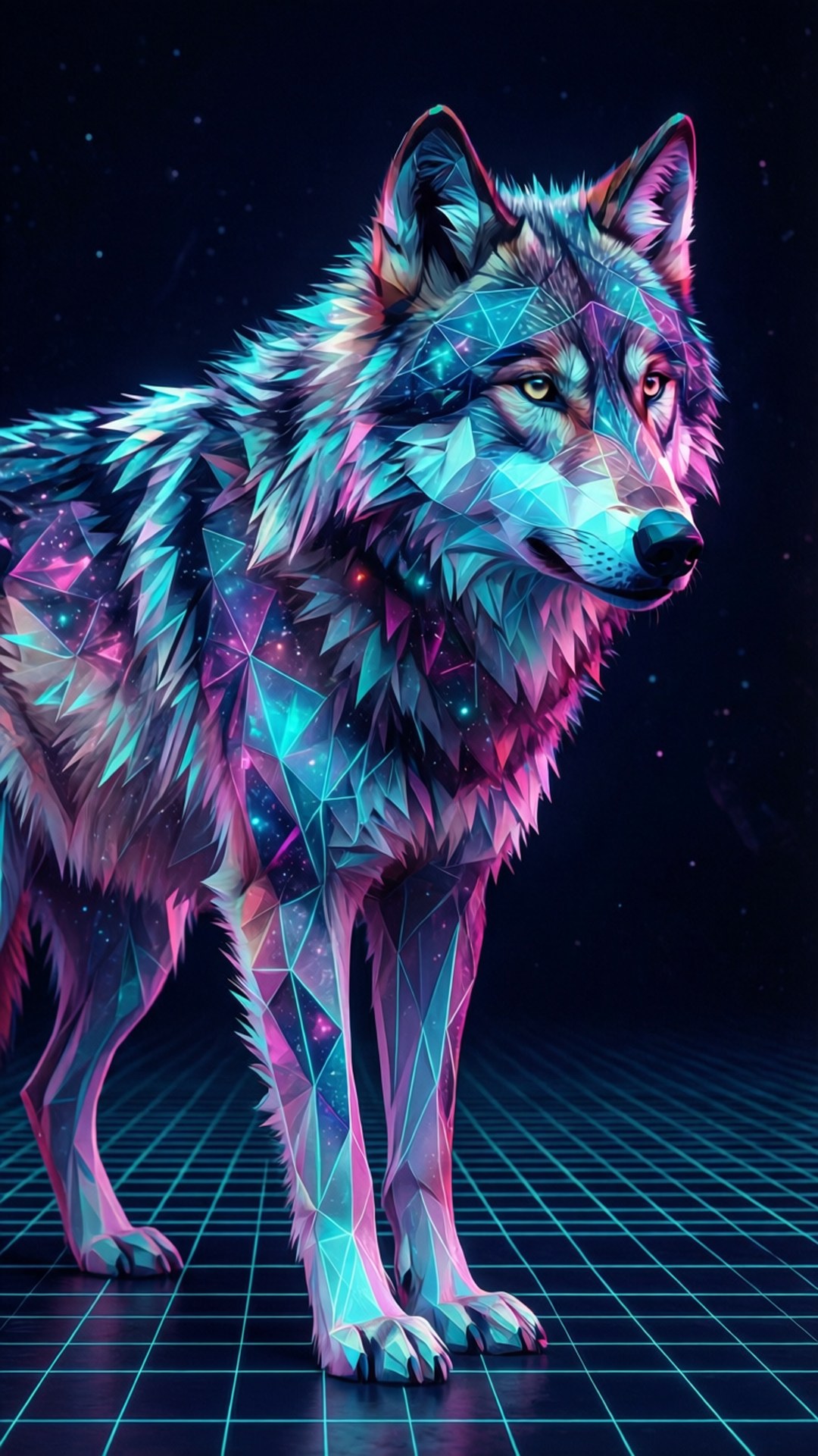 Geometrik Neon Kurt Duvar Kağıdı