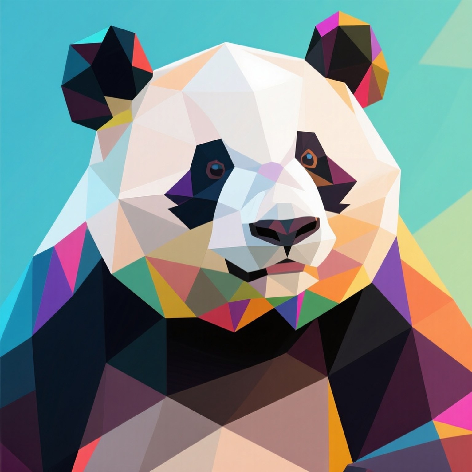 Geometrik Panda Duvar Kağıdı