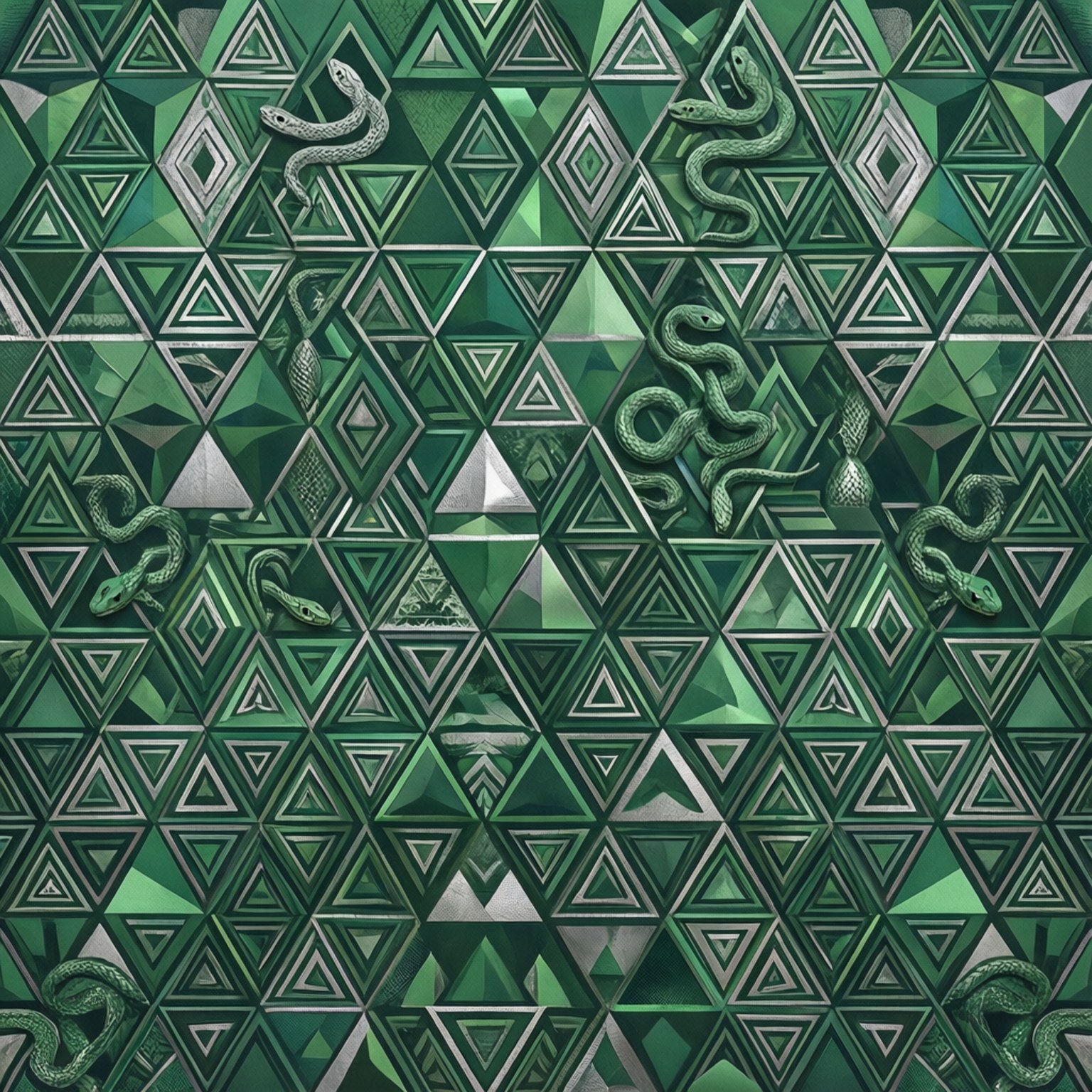 Geometrik Slytherin Deseni Duvar Kağıdı