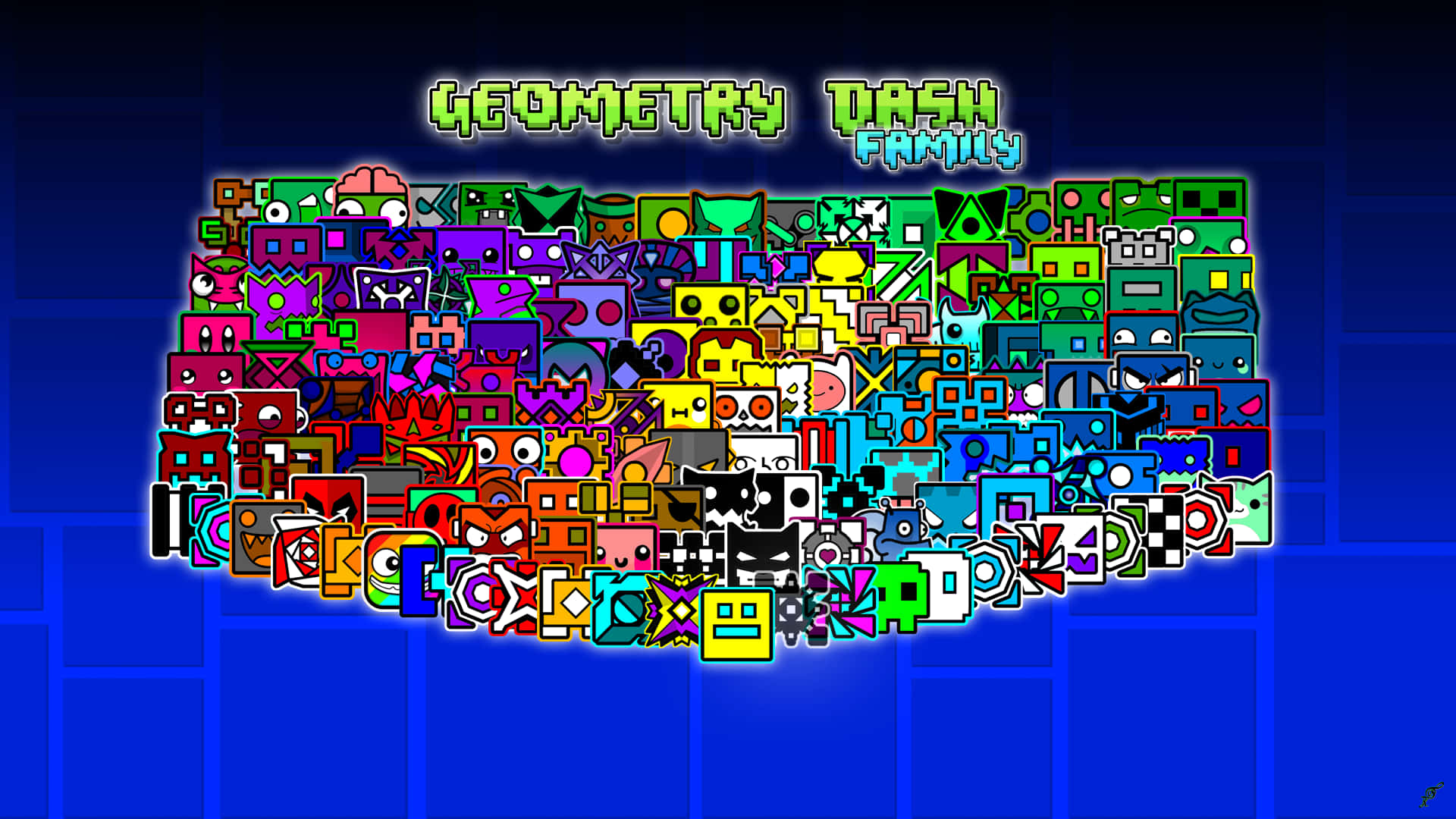 Geometry Dash Karakterleri Bir Arada Duvar Kağıdı