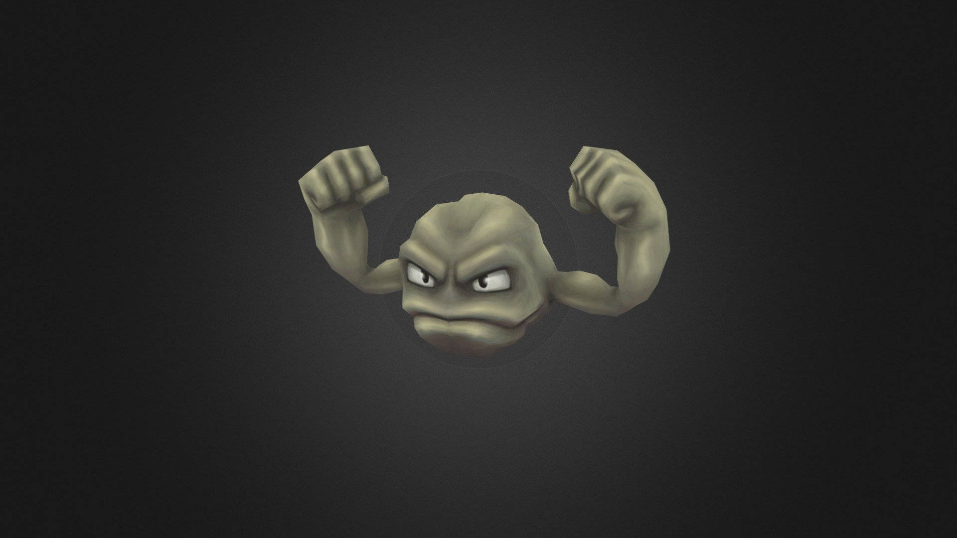 Gerçekçi Geodude Siyah Arka Planlı Duvar Kağıdı