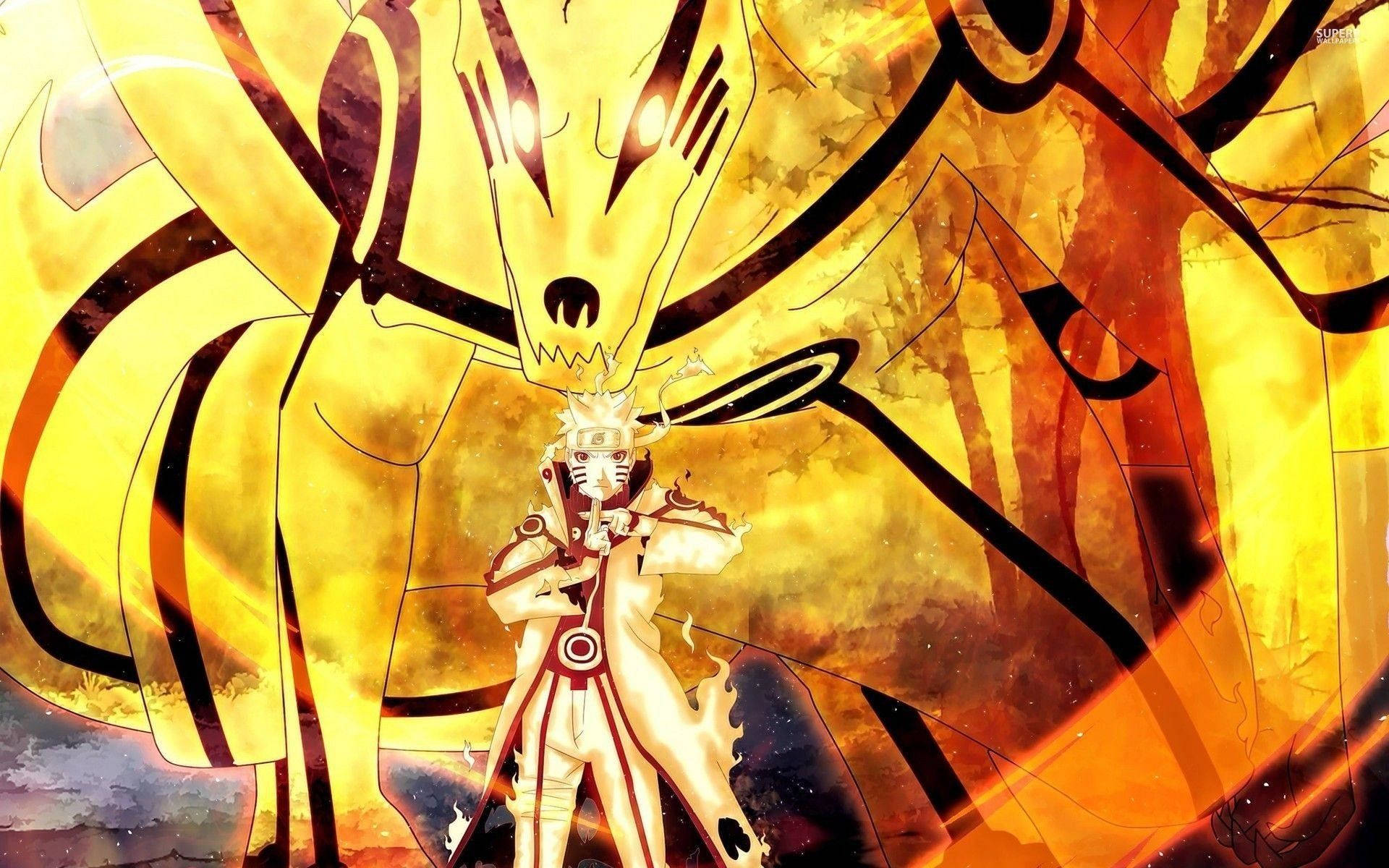 Gizemli Kurama ve Biju Modu Naruto Dizüstü Bilgisayar Duvar Kağıdı