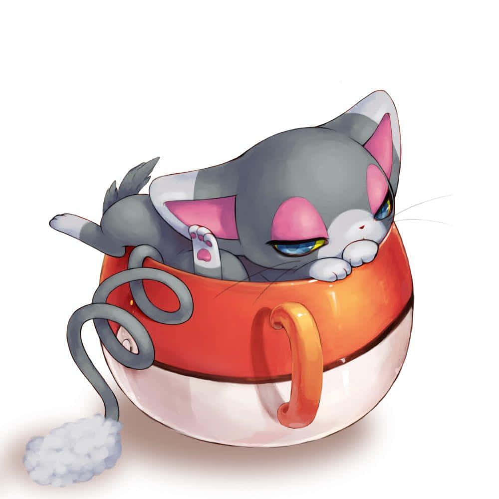 Glameow Uyuyor Bardakta Duvar Kağıdı