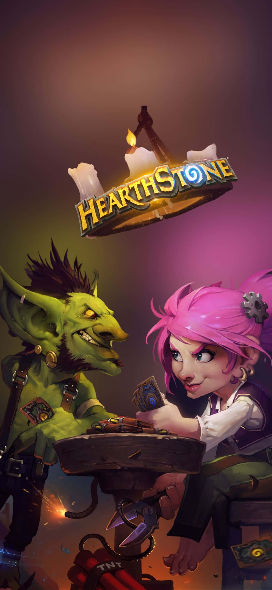 Goblin ve Gnome Oynuyor iPhone XS Hearthstone Duvar Kağıdı