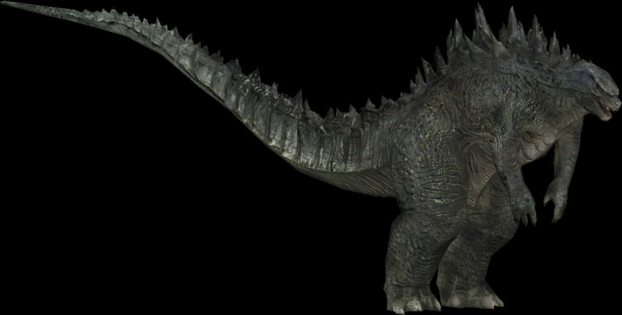 Godzilla Silüeti Siyah Arka Plan Üzerinde Duvar Kağıdı