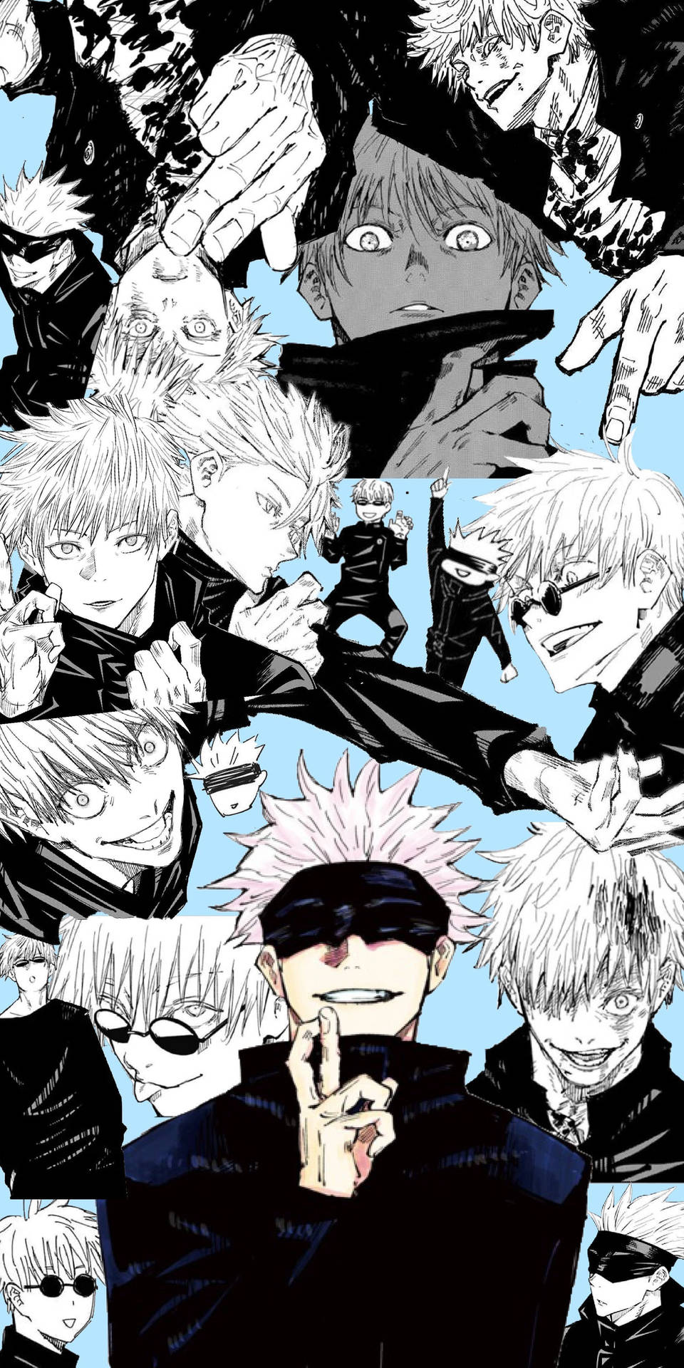 Gojo Satoru Jujutsu Kaisen manga sanatı duvar kağıdı